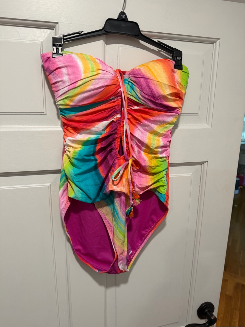 Bleu Rod Beattie Rainbow Tie-Dye Strapless One-Piece Swimsuit - Multicolor - Picture 3 of 8